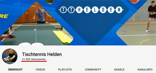 Tischtennis Helden YouTube-Kanal