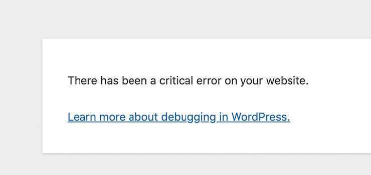 WordPress Fehlermeldung