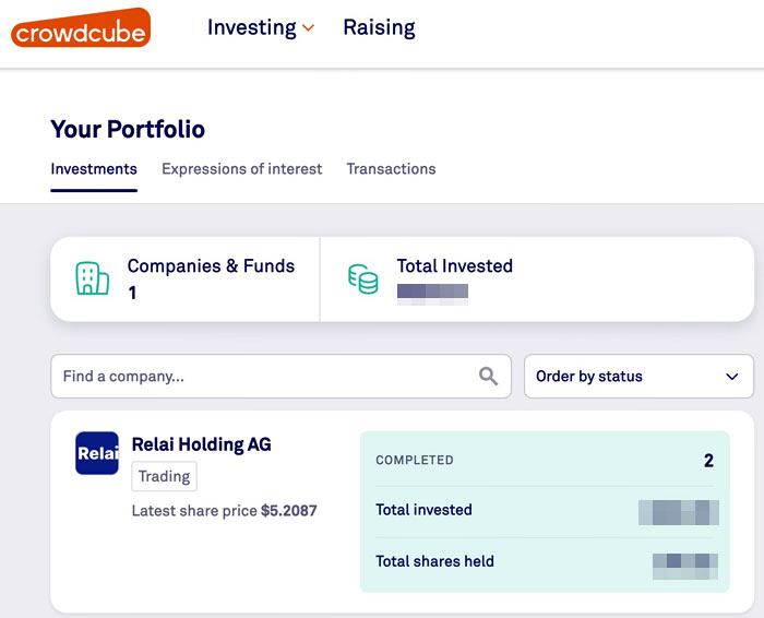 Crowdcube Investment in Relai