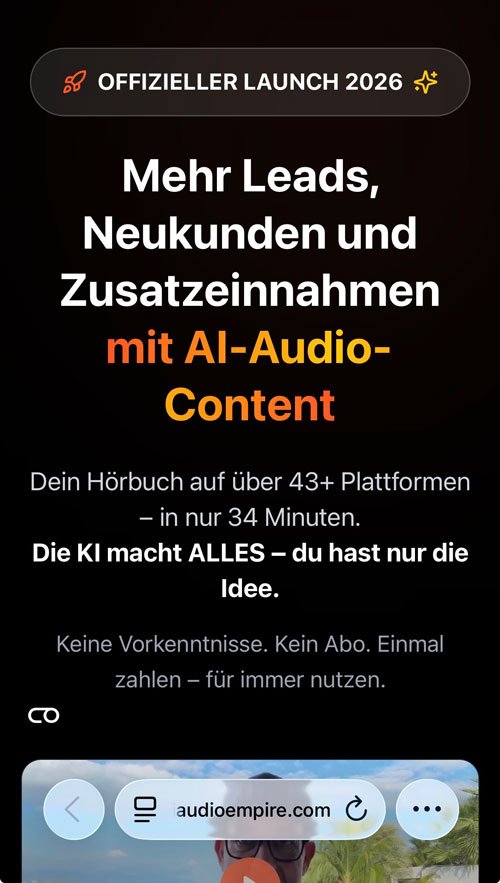 Ralf Schmitz KI Audio Empire Verkaufsseite